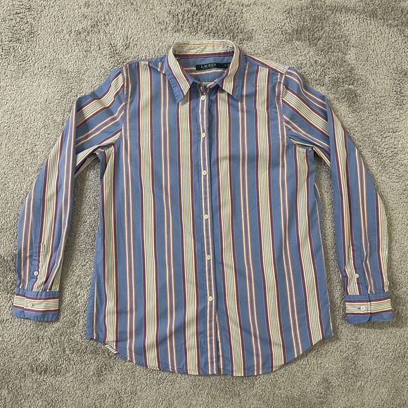 Lauren Ralph Lauren Tops - Lauren Ralph Lauren Button Down Shirt Womens Size 8 Classic Multicolor Stripes